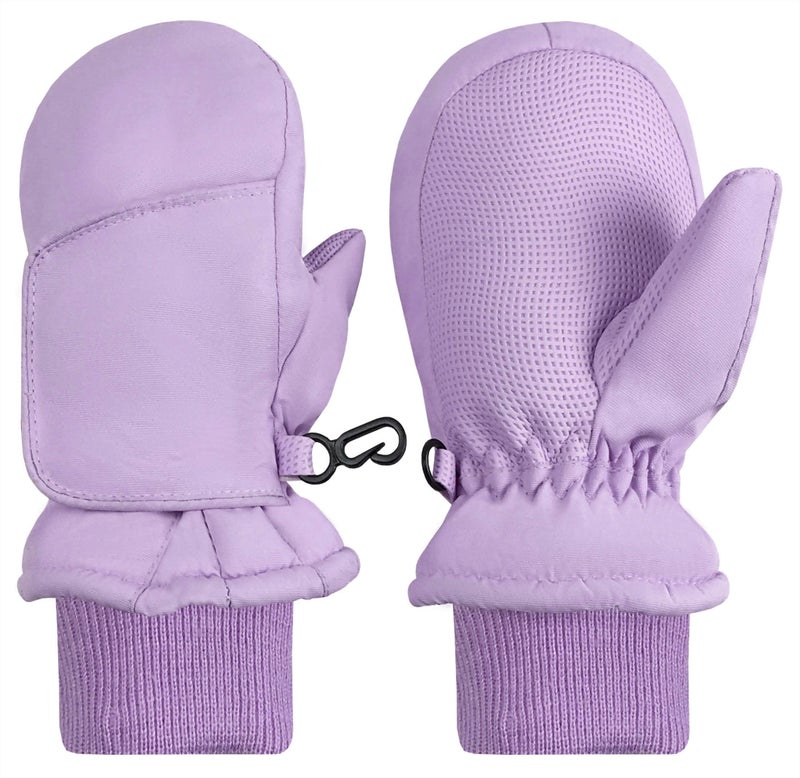 N'Ice Caps Kids Waterproof Snow Mittens Cold Weather Thinsulate Insulated (Lavender, 2-3 Years) - Image 1